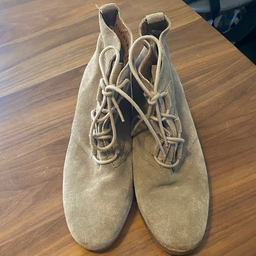 Lucky Brand Tan Suede Jeamma Ankle Boots